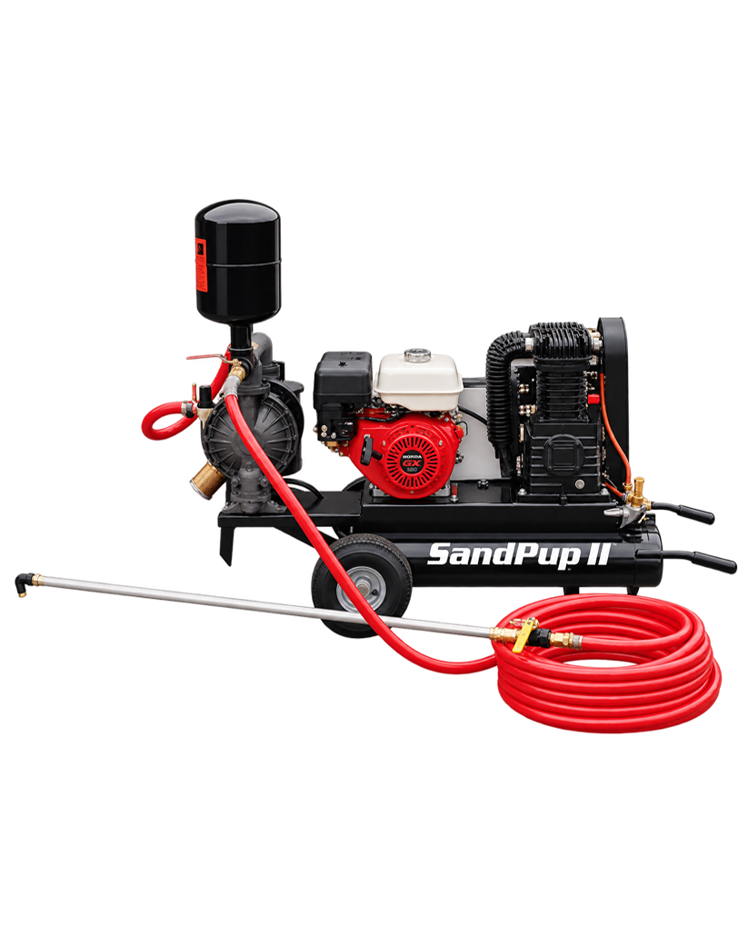 Sandpup II sistema portátil de bombeo y aspersión
